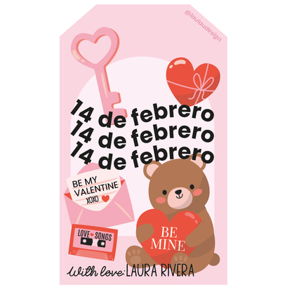 Tags personalizadas San Valentin 2024